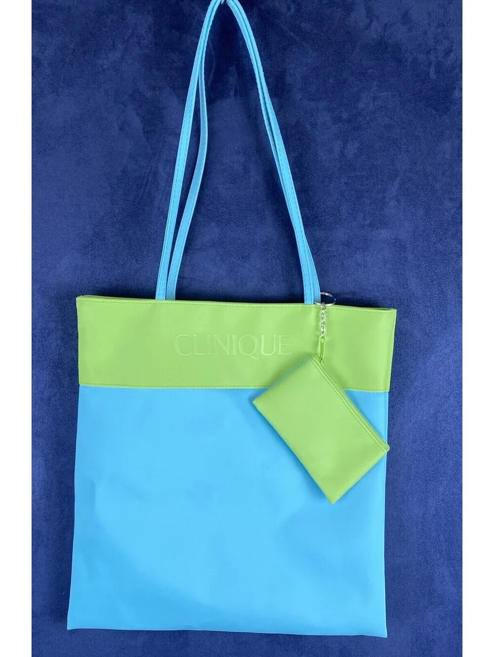 Clinique Travel Cosmetic Bag Blue/Green Color Block